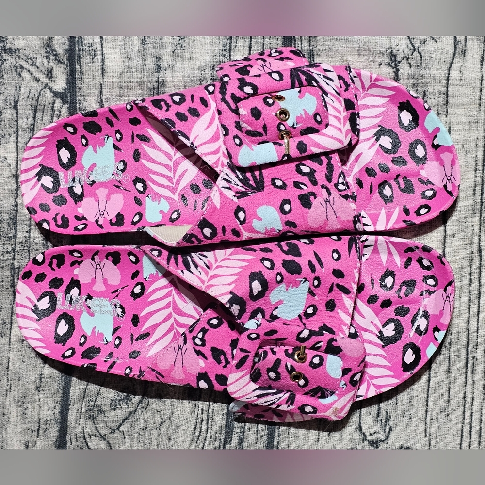 Pink Leopard Print Women's Sandals
